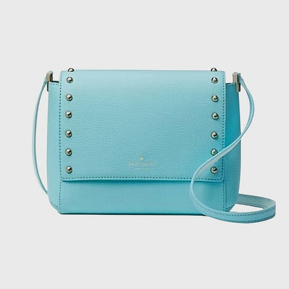 kate spade Handbags - Kate Spade Sanders Place Avva Turquoise Studded Leather Crossbody Bag Purse EUC